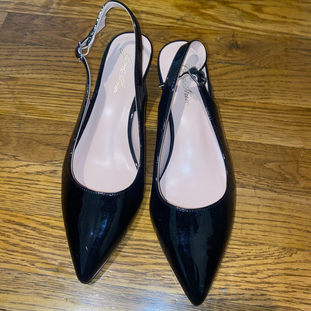 Black sling back heels
